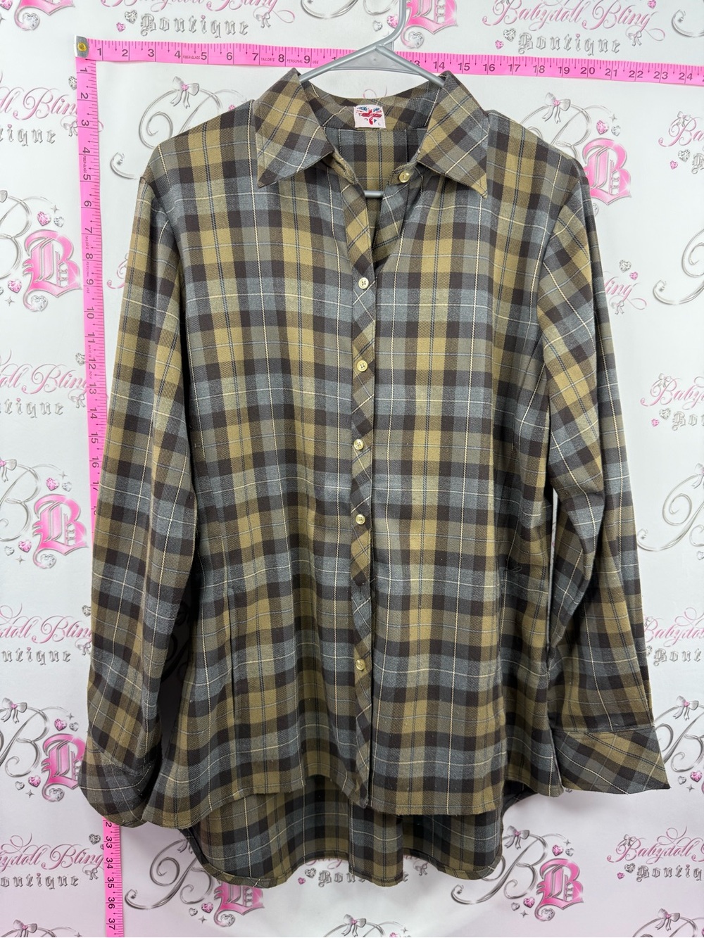 BARCLAY shirt stripes Men's Plaid Button-Up Dress Shirt in Brown & Gray